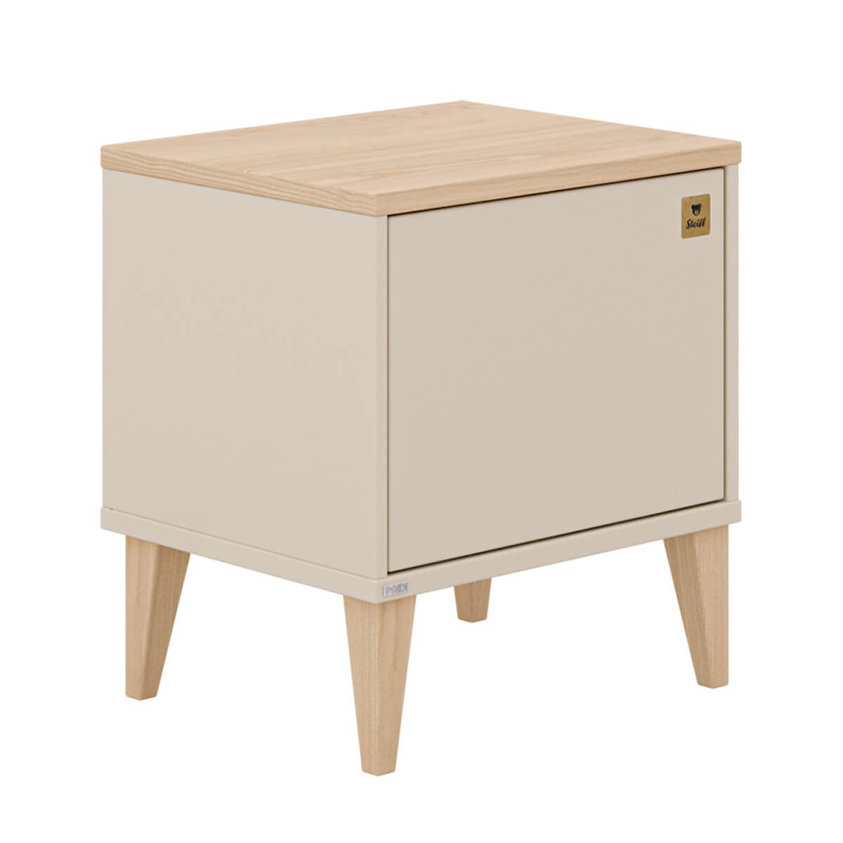 1 Schublade mit Drucköffnungsfunktion, 1 verstecktes Fach MILA & BEN Paidi Beige cashmere / skandinavisches Holz