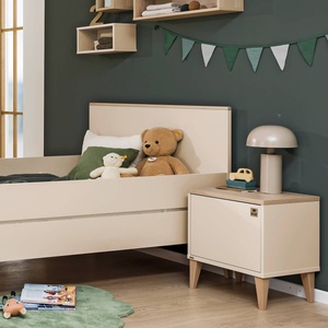 1 Schublade mit Drucköffnungsfunktion, 1 verstecktes Fach MILA & BEN Paidi Beige cashmere / skandinavisches Holz