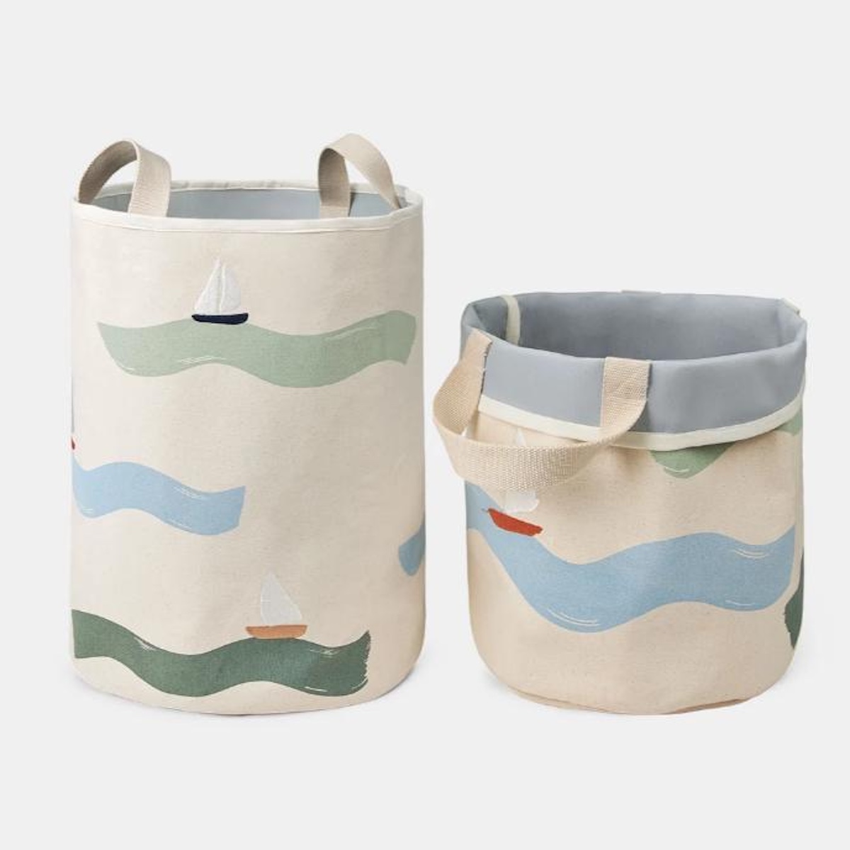 2 bestickte Körbe 31x25cm TOTO Dear April Big waves