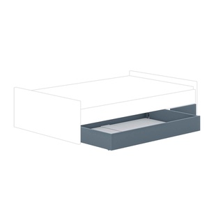 3/4-SOMMER in mattblau, mit Rollen (für Teppichboden) mit Bezug für Nachttisch kreideweiß LITTLE FLO Paidi mattblau