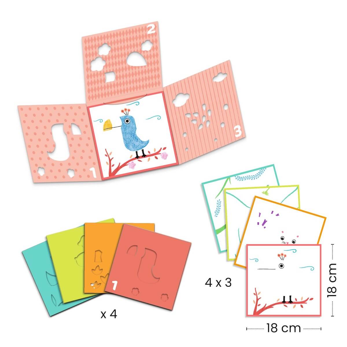 3 Schablonen für ein Bild von Djeco