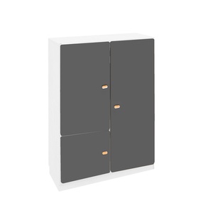3-türiger Kleiderschrank 93x113cm DESTYLE de Breuyn Anthrazitweiß