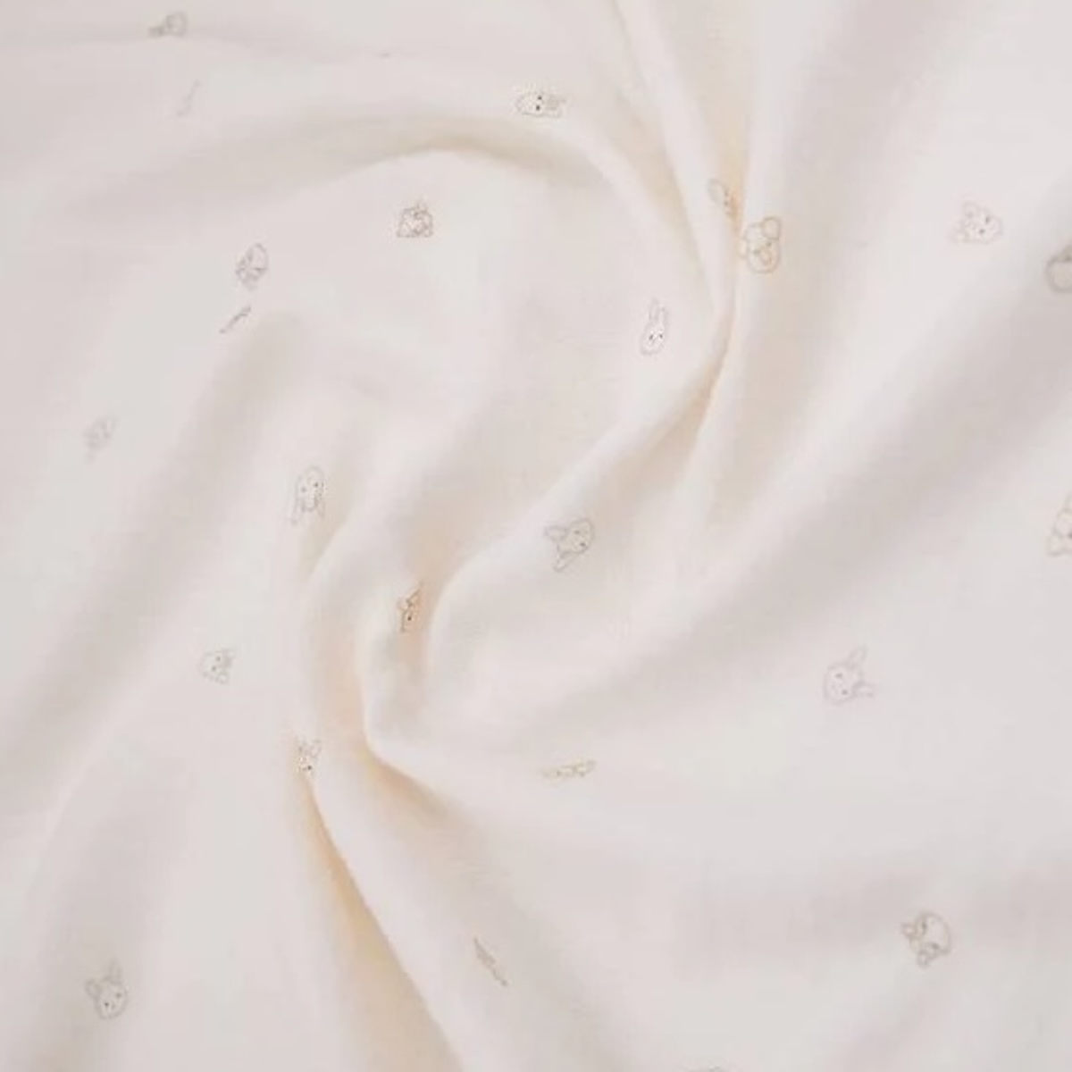 3 Windeln medium multi-use 75x75cm Bamboom Birh sand Animal friends offwhite