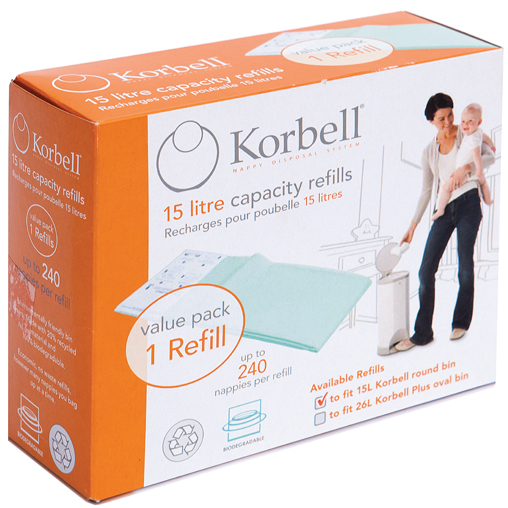 3er-Set Nachfüllpacks für Windeleimer by Korbell