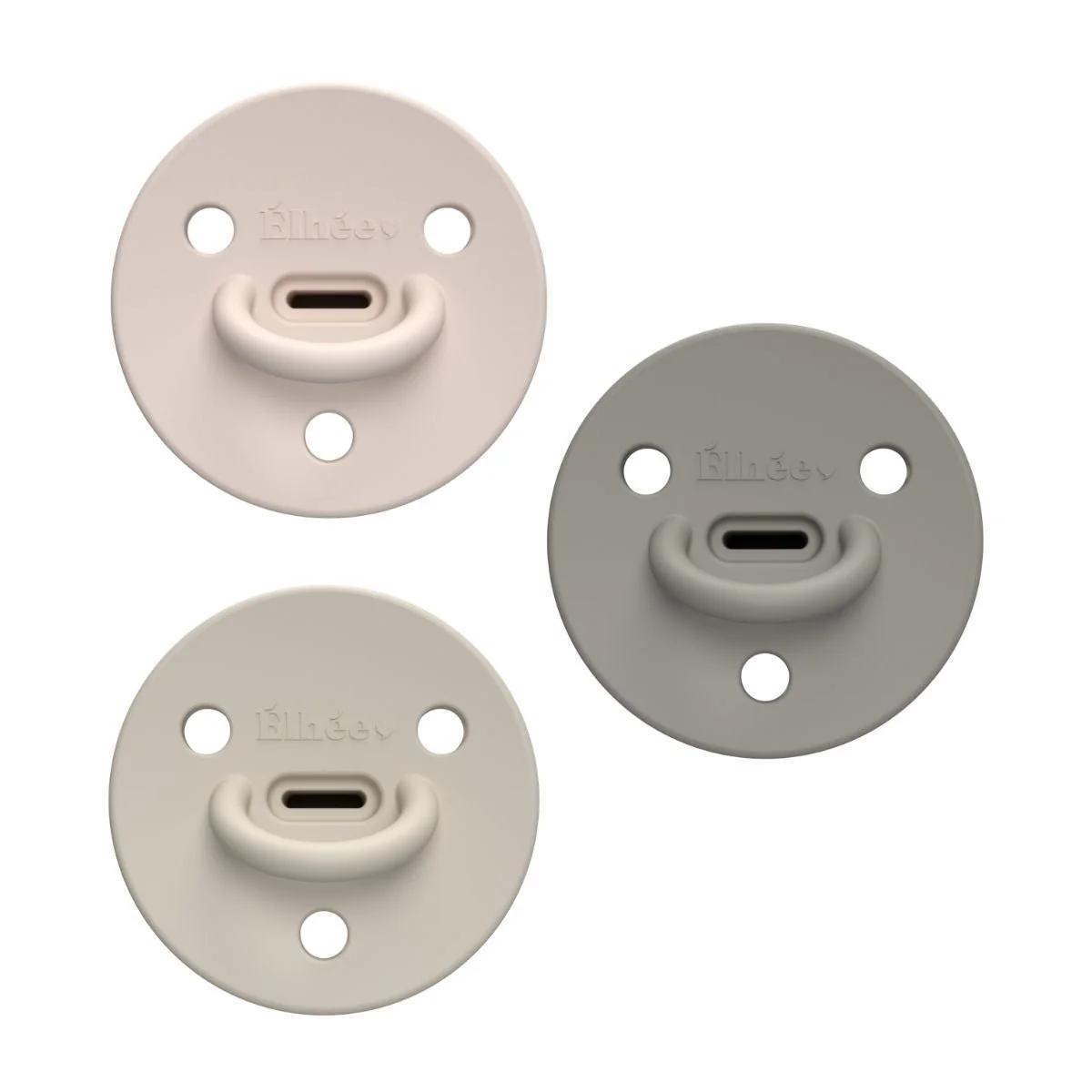 3er-Set Schnuller 0-6m ChooChoo BESTY Elhée nude sand kaki