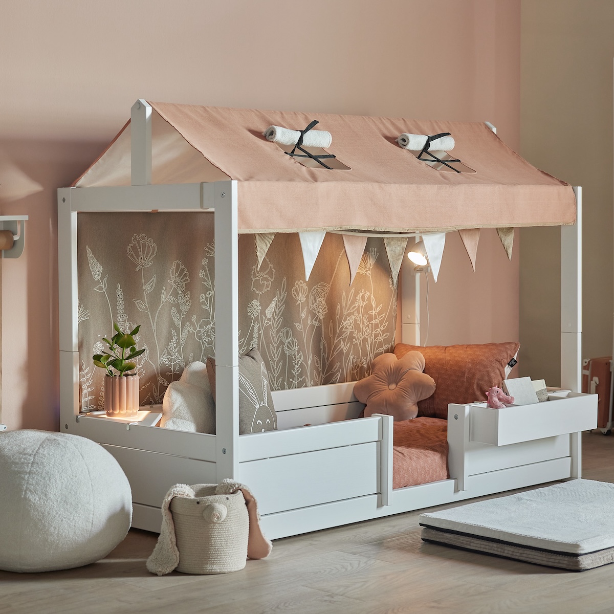 4-in-1 Bett für Stoffdach 90x200cm Lifetime Kidsrooms weiß