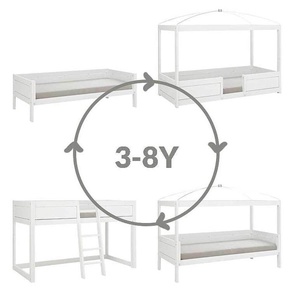4-in-1 Bett mit Deluxe Lattenrost 90x200cm Lifetime Kidsroomsweiß