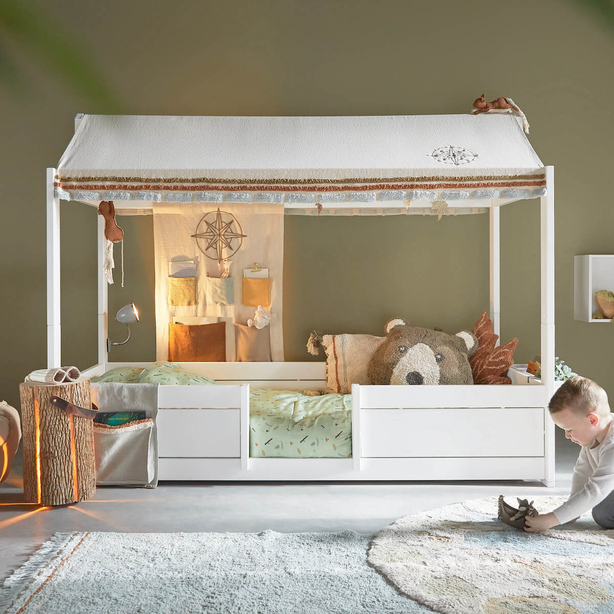 4-in-1 Hausbett 90x200cm Lifetime Kidsrooms whitewash