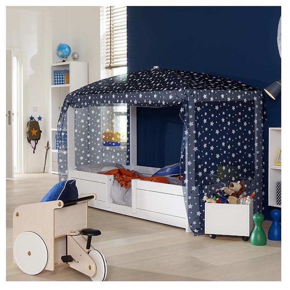 4-in-1 Himmelbett mit Rollrost 90x200cm Lifetime Kidsrooms weiß