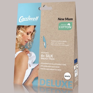 6 Stilleinlagen Naturseide Uni Carriwell Weiß