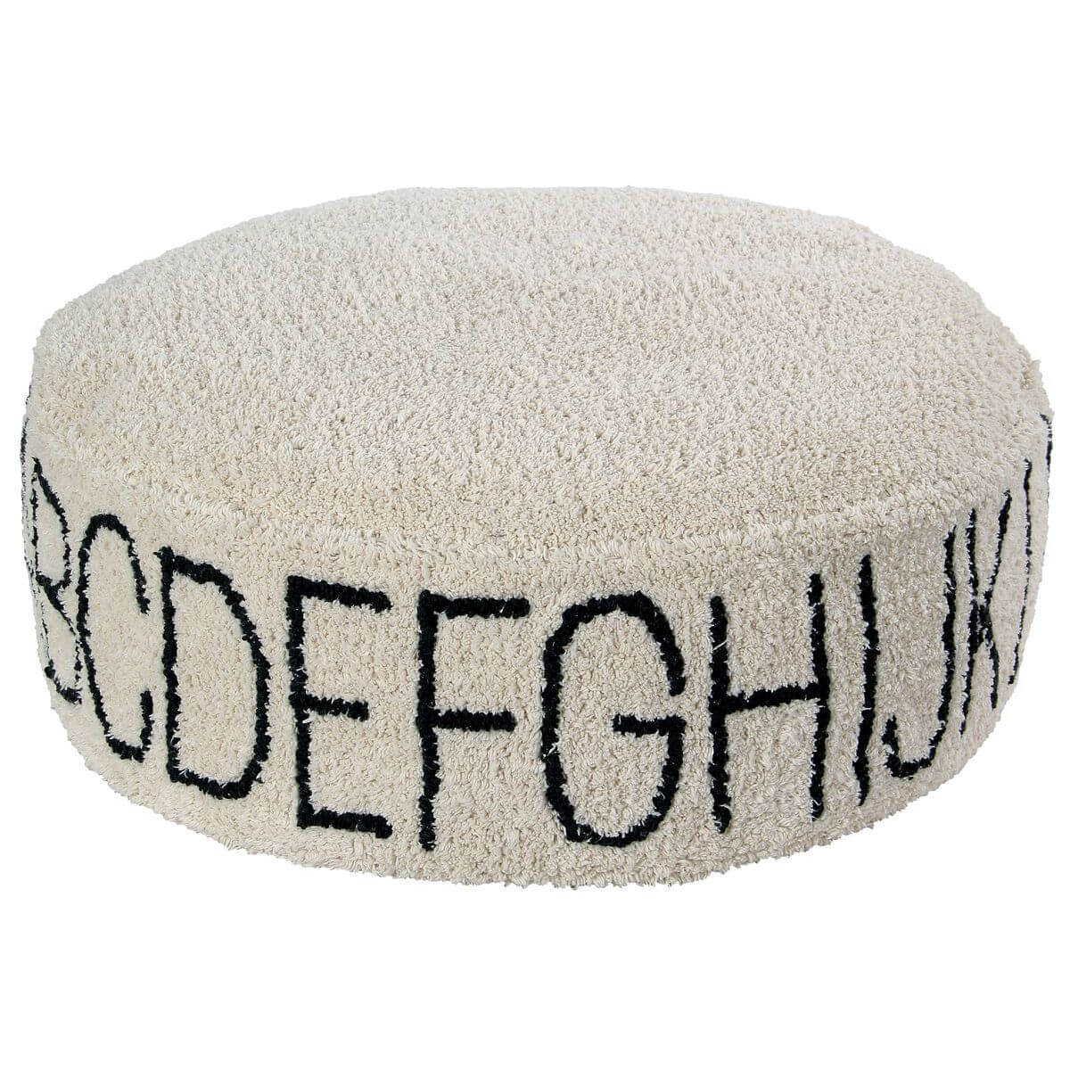 ABC Natural Pouffe - Black Lorena Canals Ø 70 cm