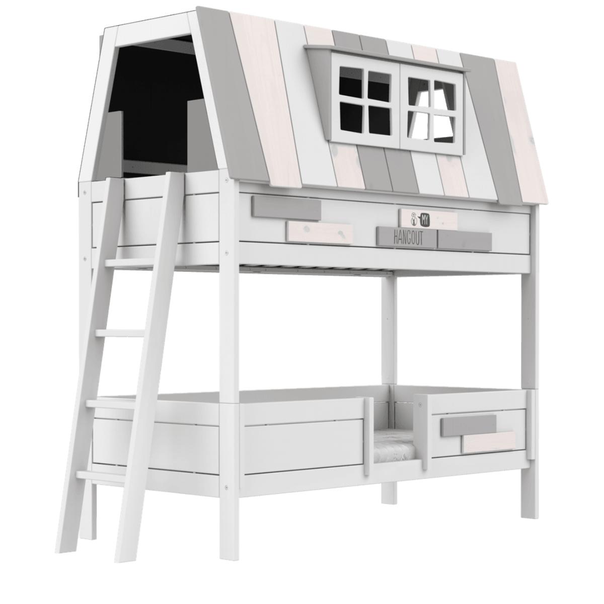 Abenteuerbett Etagenbett mit Deluxe Lattenrost 90x200cm HANGOUT Lifetime weiß