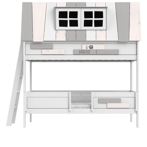 Abenteuerbett Etagenbett mit Deluxe Lattenrost 90x200cm HANGOUT Lifetime weiß