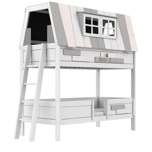 Abenteuerbett Etagenbett mit Deluxe Lattenrost 90x200cm HANGOUT Lifetime weiß