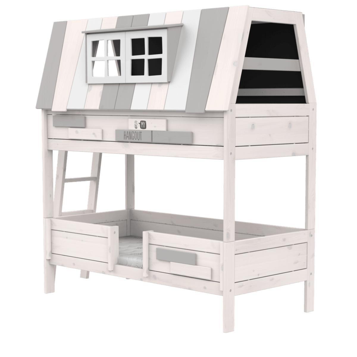 Abenteuerbett Etagenbett mit Deluxe Lattenrost 90x200cm HANGOUT Lifetime whitewash