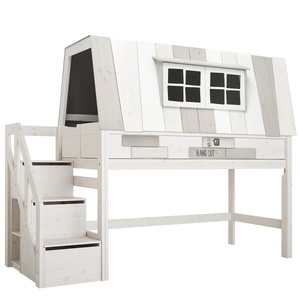 Abenteuerbett halbhoch 90x200cm Treppenmodul HANGOUT Lifetime greywash