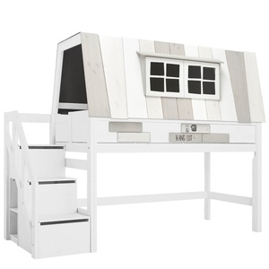 Abenteuerbett halbhoch 90x200cm Treppenmodul HANGOUT Lifetime weiß