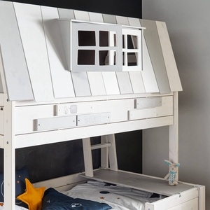 Abenteuerbett mit Deluxe Lattenrost 120x200cm HANGOUT Lifetime white wash