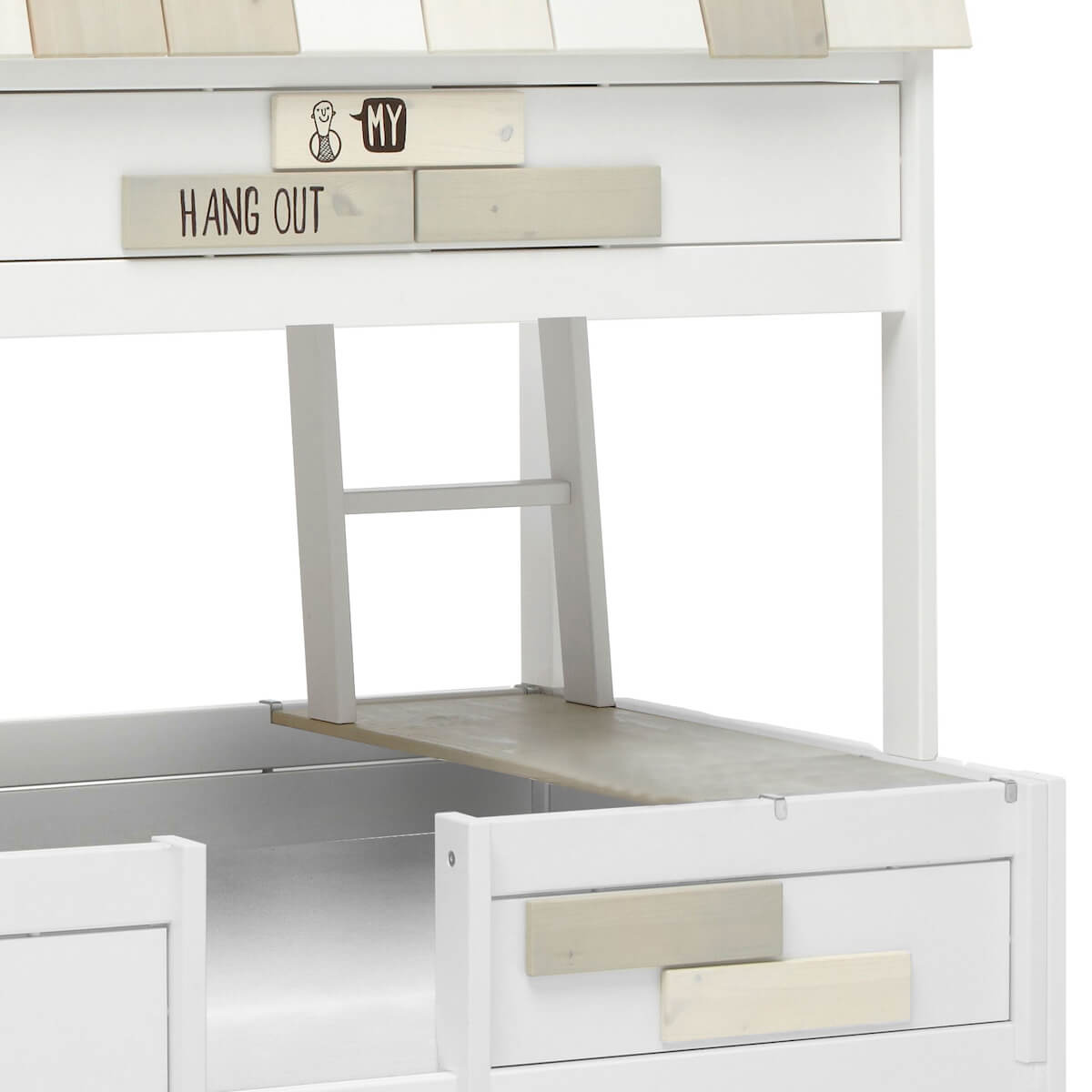 Abenteuerbett mit Deluxe Lattenrost 140x200cm HANGOUT Lifetime weiß