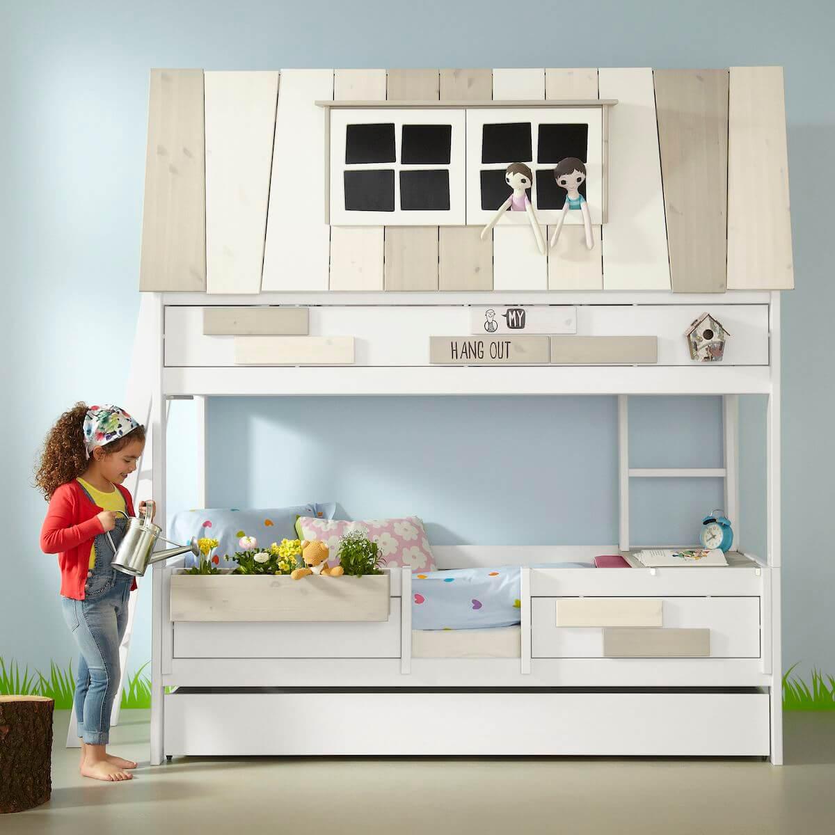 Abenteuerbett mit Deluxe Lattenrost HANGOUT Lifetime weiß