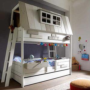 Abenteuerbett mit Deluxe Lattenrost HANGOUT Lifetime whitewash