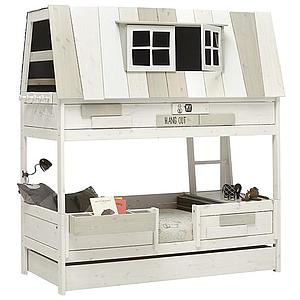 Abenteuerbett mit Deluxe Lattenrost HANGOUT Lifetime whitewash
