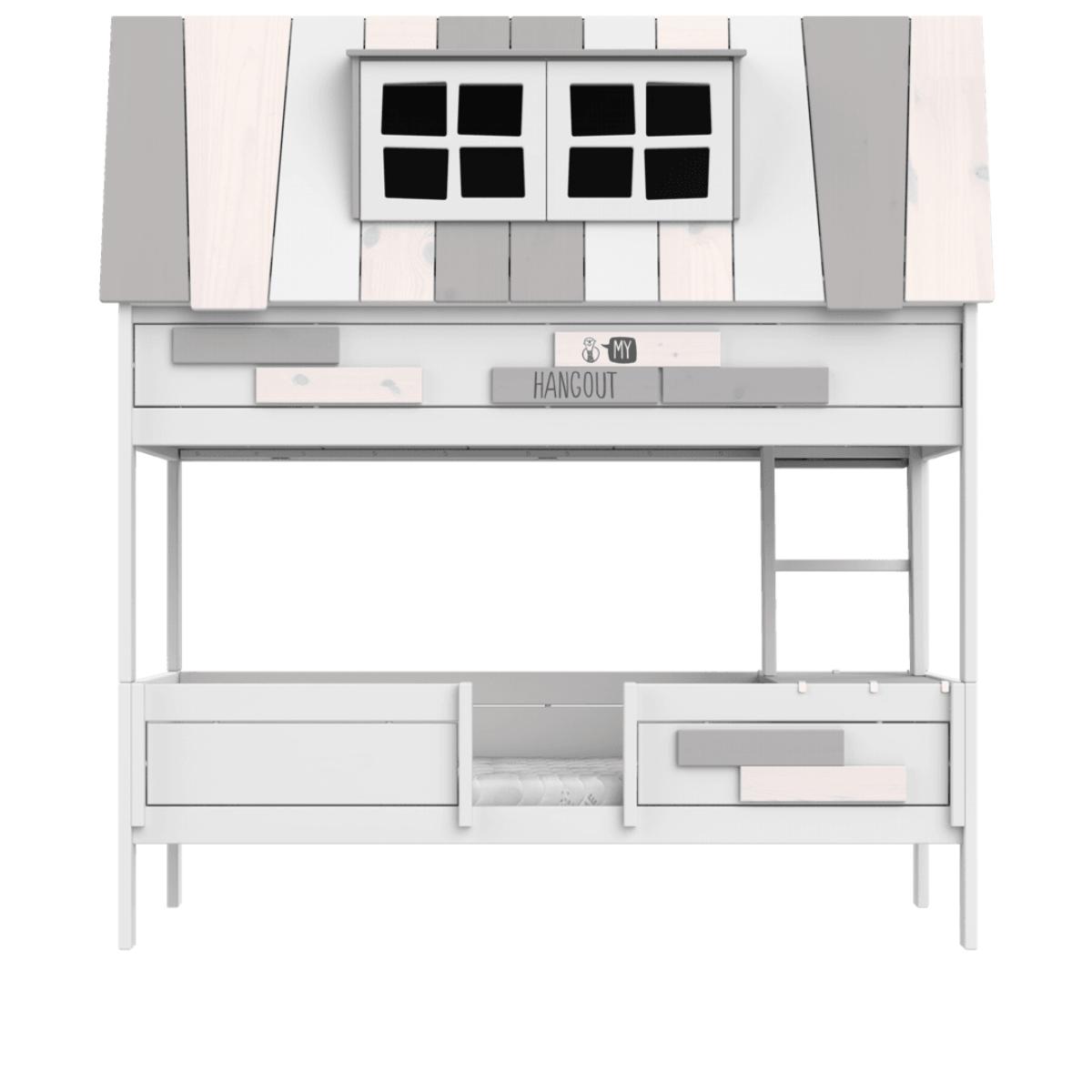 Abenteuerbett mit Rollrost 90x200cm HANGOUT Lifetime weiß