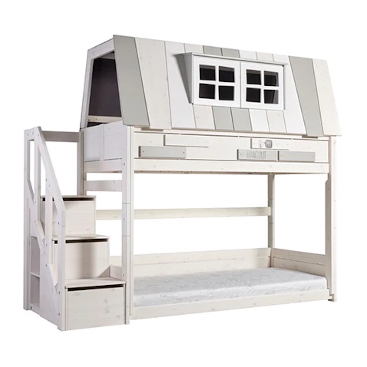 Abenteuerbett Niedrig My Hangout Fonds mit Rädern Lifetime whitewash