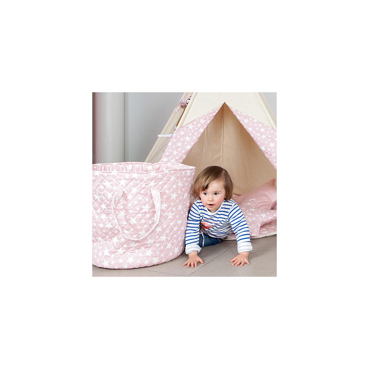 Abitare Kids Spielzeugtasche STARS Baumwolle Rosa