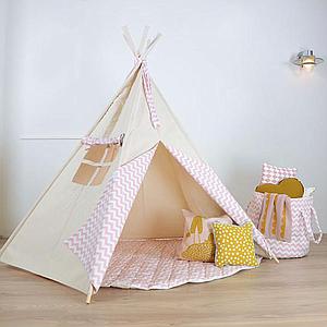 Abitare Kids Spielzeugtasche ZIG ZAG Baumwoll Rosa