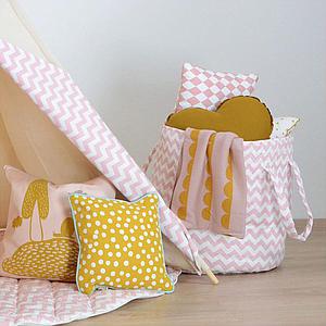 Abitare Kids Spielzeugtasche ZIG ZAG Baumwoll Rosa