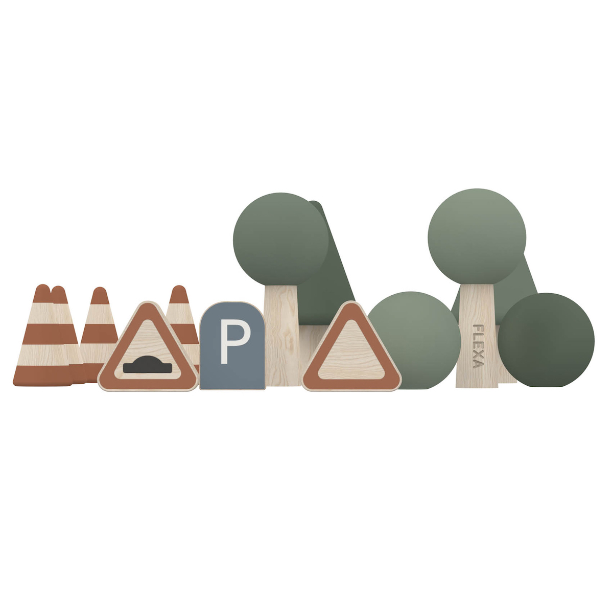 Accessories for Car Tracks Flexa Signs Trees Traffic cones