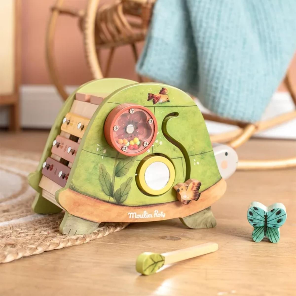 Activity-Schildkröte DREI KLEINE KANINCHEN Moulin Roty 