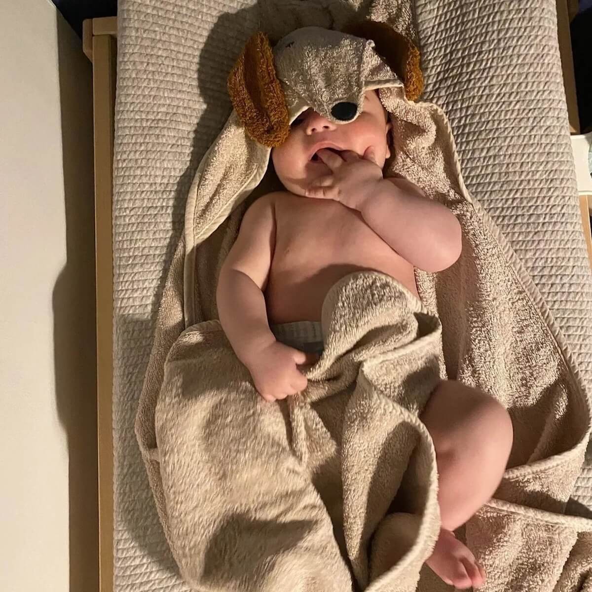 Albert Kapuzenhandtuch Liewood Dog sandy mix