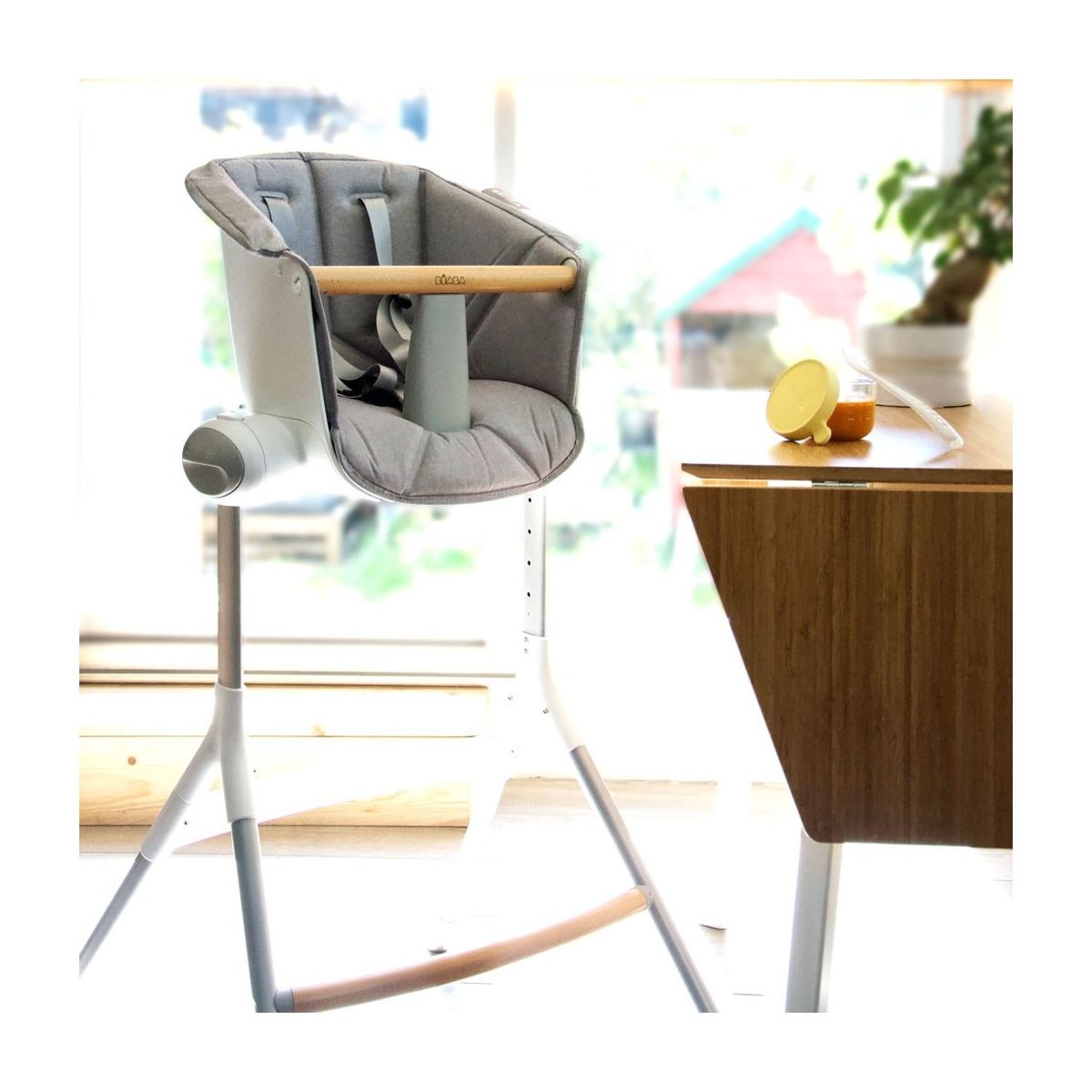 Asiento textil Trona bebé UP&DOWN Beaba gris