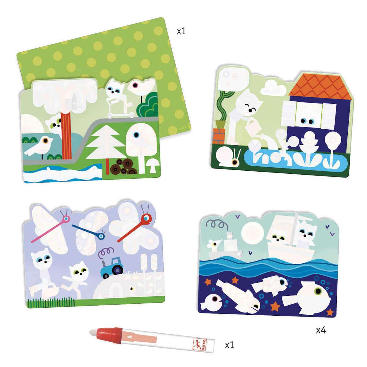 Ausmalbilder der Kleinen CACHÉ DANS LE JARDIN Djeco WIP