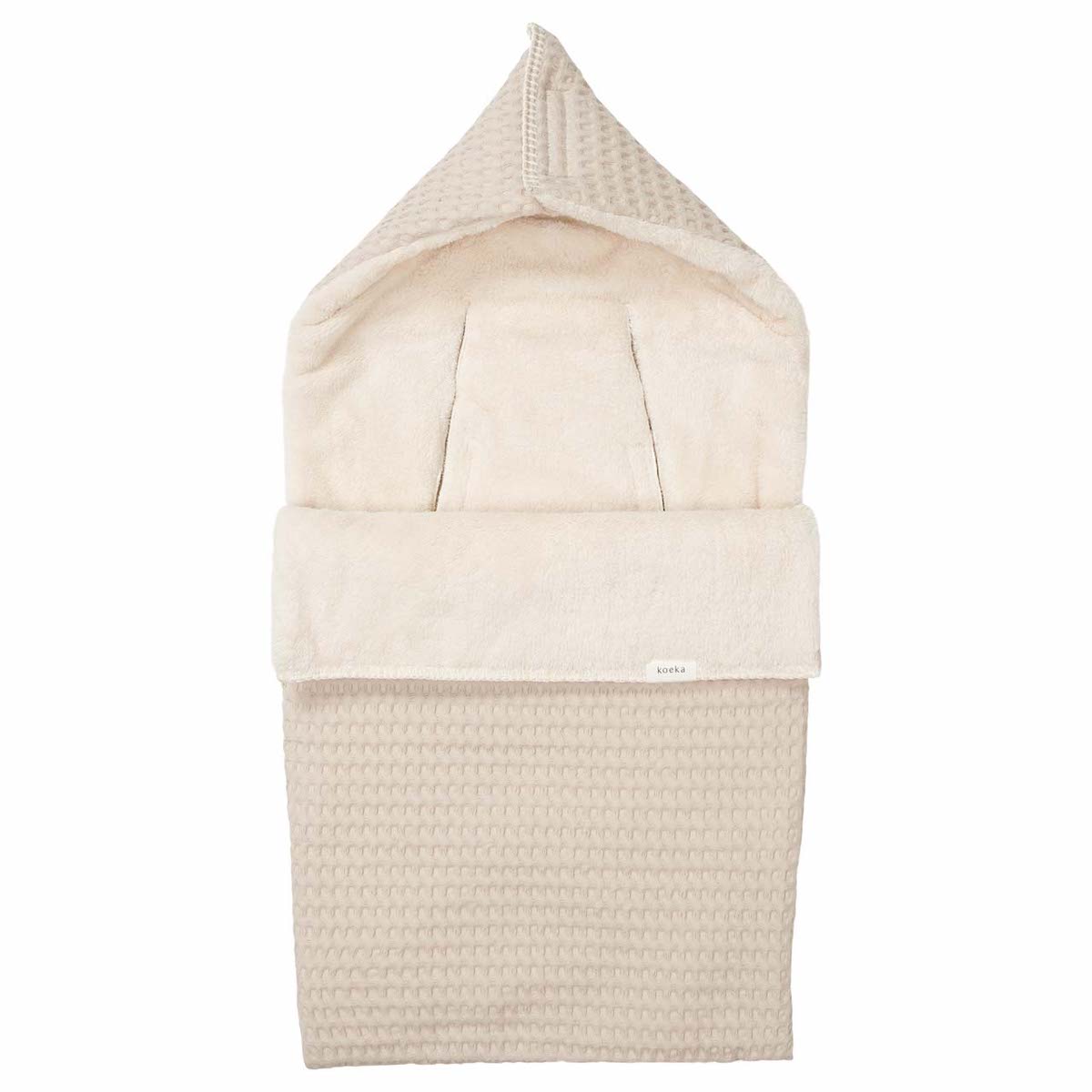 Autositzfußsack 0+ 3/5 Punkte Koeka wafel teddy Oslo sand