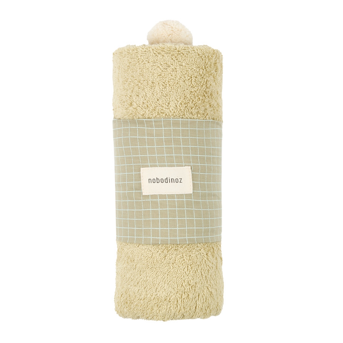 Baby-Bademantel SO CUTE 73x73cm Nobodinoz grüner Tee