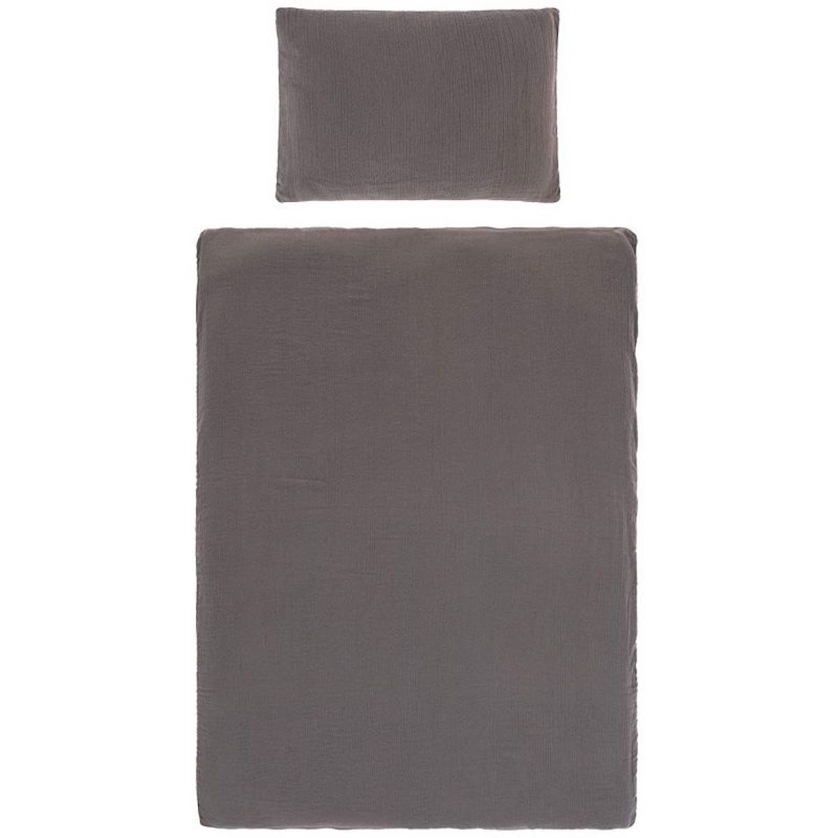 Baby Bedding set, GOTS Muslin anthracite Laessig