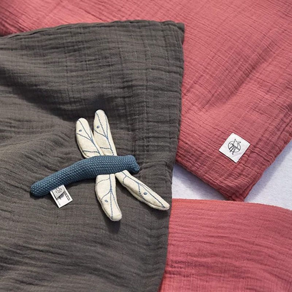 Baby Bedding set, GOTS Muslin anthracite Laessig