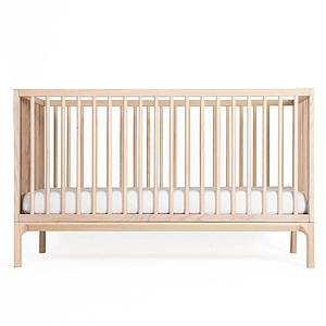 Babybett KERA in Esche mit Aufsatz Round-Sockelfuß Bevel