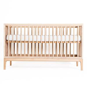 Babybett KERA in Esche mit Aufsatz Round-Sockelfuß Curve 