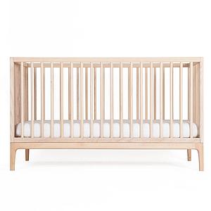 Babybett KERA in Esche mit Aufsatz Round-Sockelfuß Curve 
