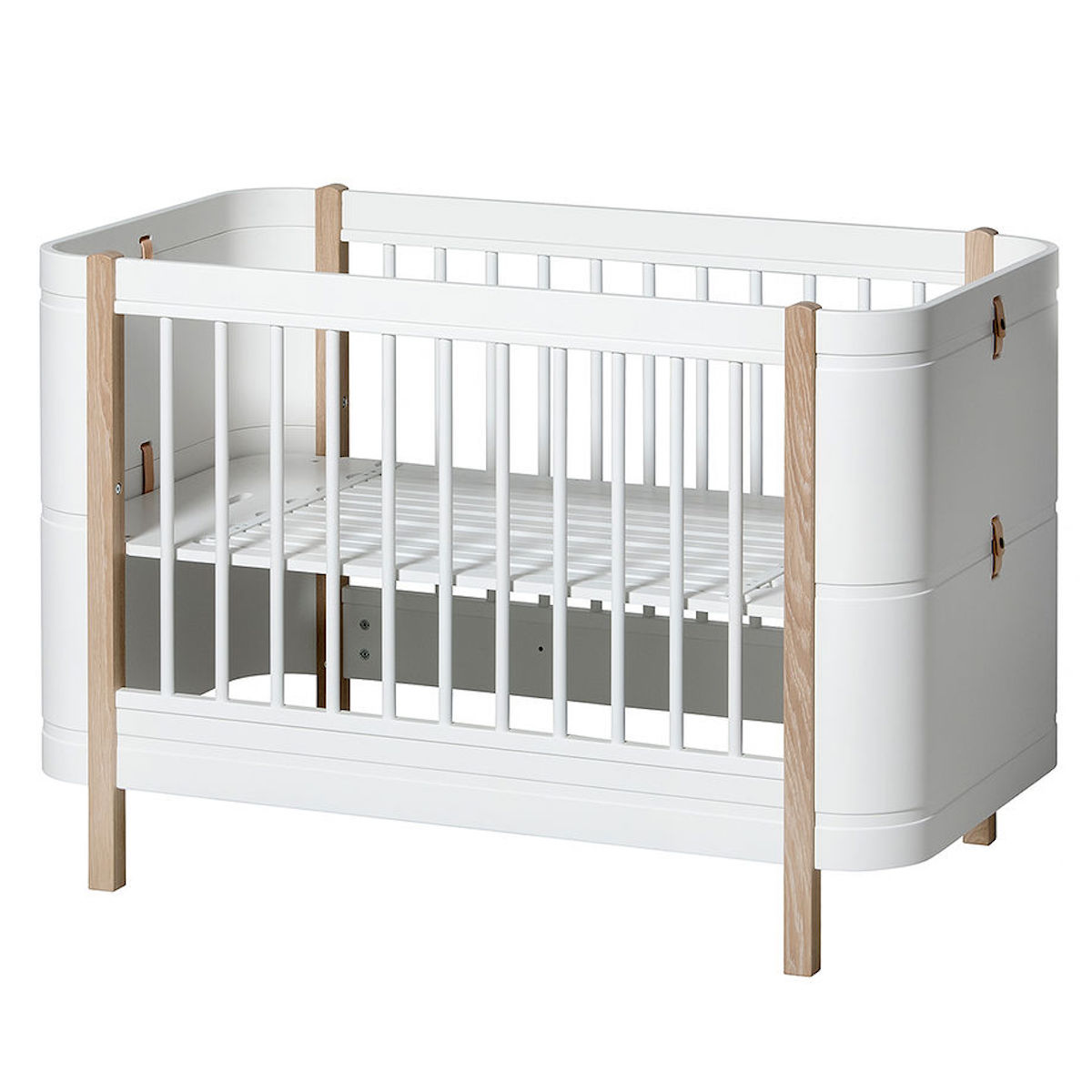 Babybett mitwachsend 68x122cm/162cm WOOD MINI+ Oliver Furniture weiß-Eiche