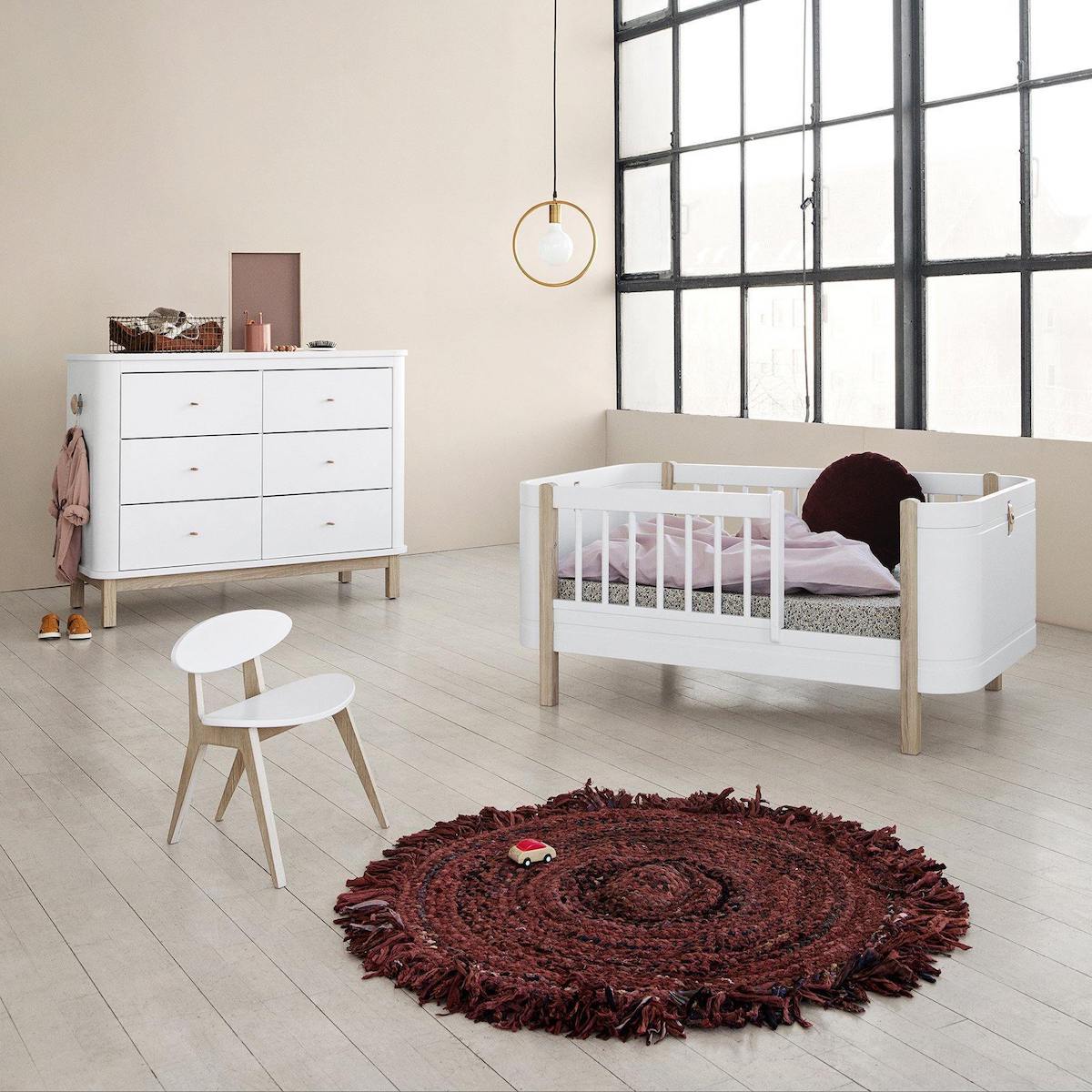 Babybett mitwachsend 68x122cm/162cm WOOD MINI+ Oliver Furniture weiß-Eiche