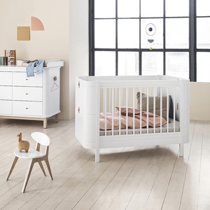 Babybett mitwachsend 68x122cm/162cm WOOD MINI+ Oliver Furniture weiß