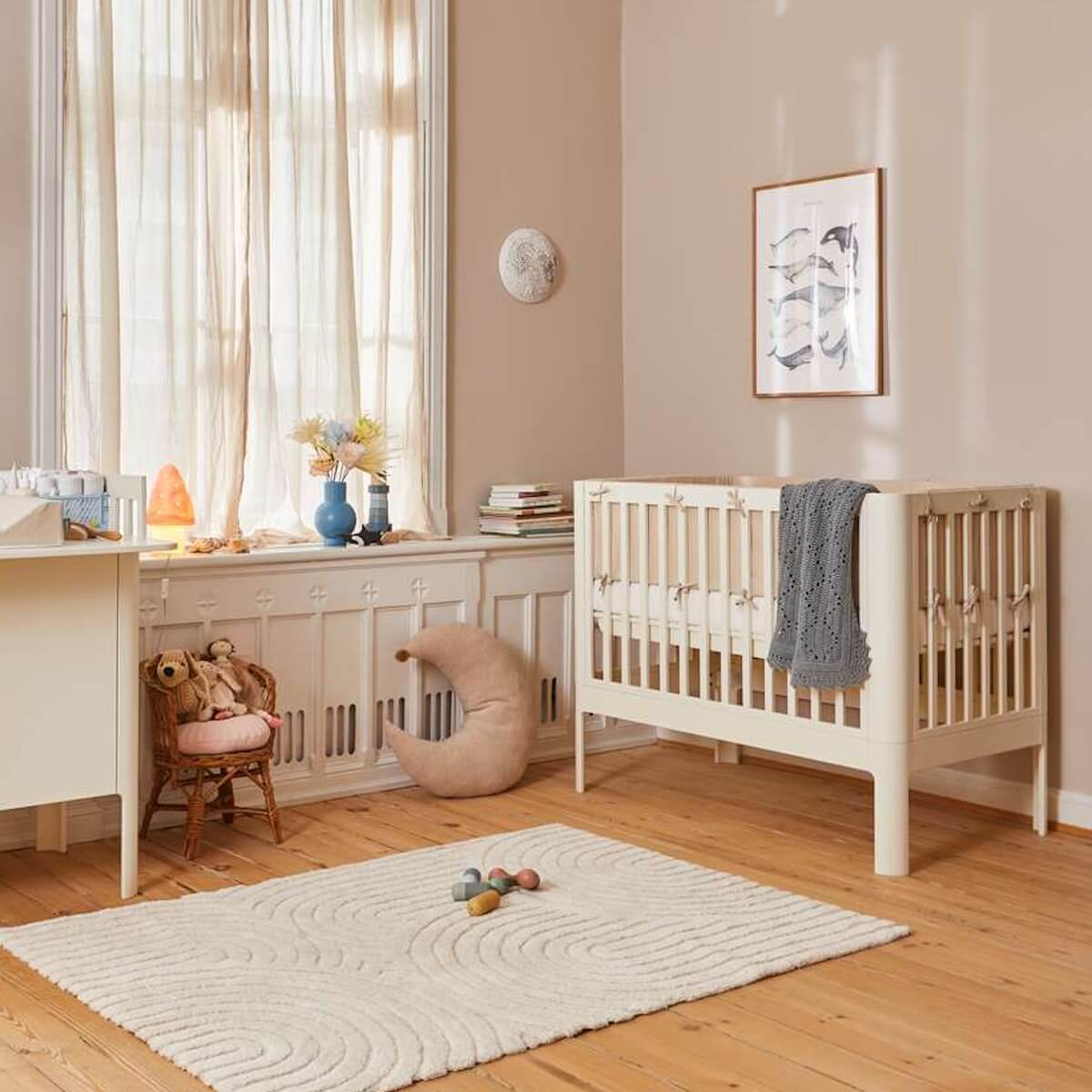 Babybett mitwachsend 70x120cm NOVA Flexa Cream white