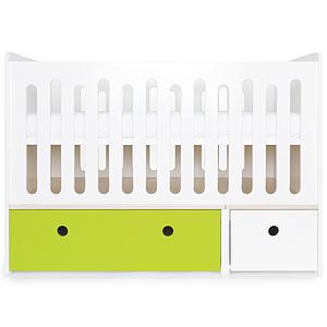 Babybett mitwachsend 70x140cm COLORFLEX lime-white 