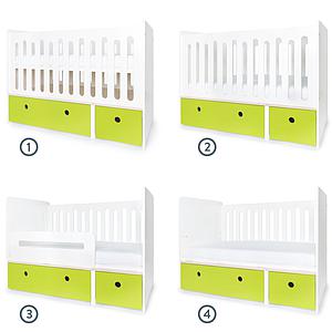 Babybett mitwachsend 70x140cm COLORFLEX lime
