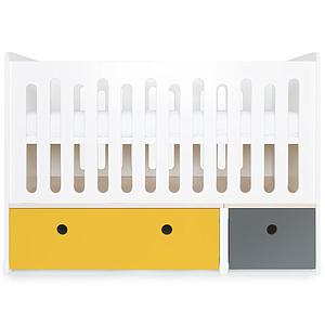 Babybett mitwachsend 70x140cm COLORFLEX nectar yellow-space grey
